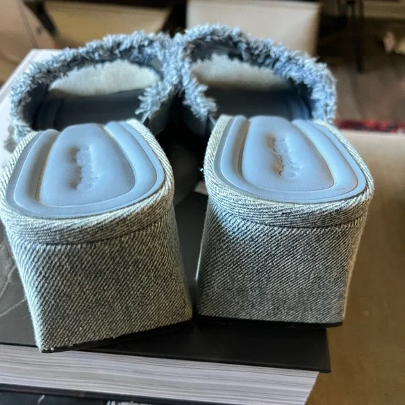 Denim Blue Frayed Slide Sandal - Women - Picture 5 of 6